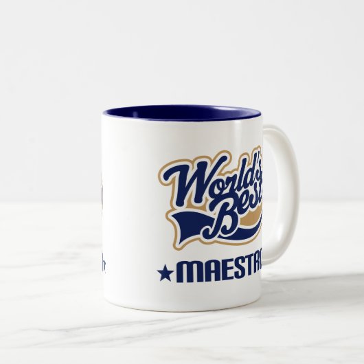 Maestro-Geschenk (Welten am besten) Zweifarbige Tasse (VorderseiteRechts)