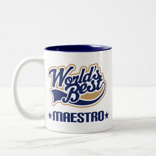 Maestro-Geschenk (Welten am besten) Zweifarbige Tasse (Links)
