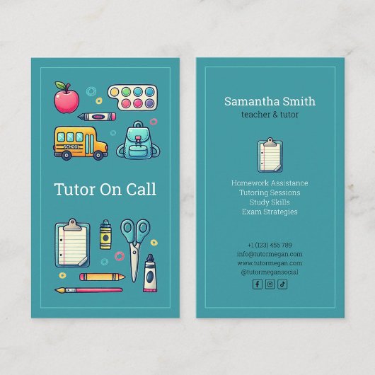 maestro profesor particular tutor a domicilio azul visitenkarte