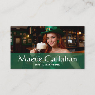 Maeve im Smaragd-Korsett Irish Pub St. Patrick's D Visitenkarte