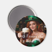 Maeve in Emerald Corset Irish Pub St Patrick's Day Magnet (Vorderseite/Rückseite)