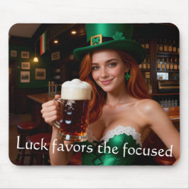 Maeve in Emerald Corset Irish Pub St Patrick's Day Mousepad