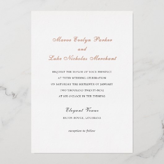 Maeve Traditionelle Einladung zur Hochzeit (Vorderseite)