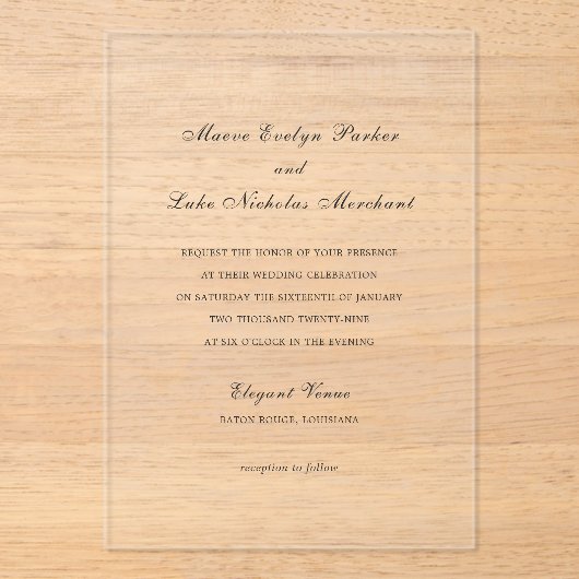 Maeve Traditionelle Einladung zur Hochzeit (Vorderseite)