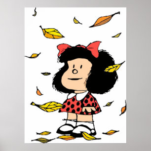Mafalda Herbstblätter Quino Comic argentino Poster