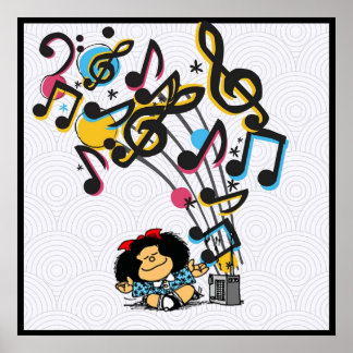 Mafalda music Vintag Poster