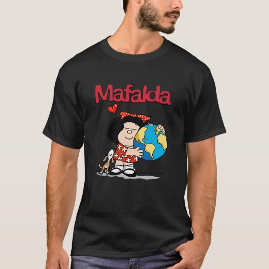 Mafalda, the world and her puppy.  T-Shirt (Vorderseite)