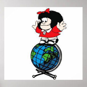 Mafalda über der Welt Poster