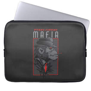 Mafia-Affe raucht Zigarre Grafik Japan Laptopschutzhülle
