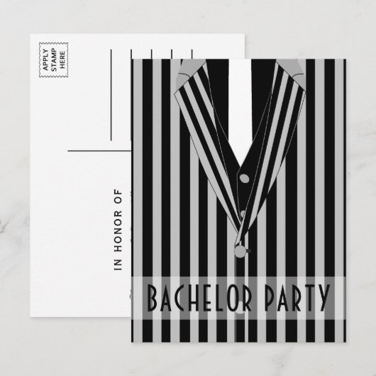 Mafia Anzug Bachelor Party Einladung (Vorne/Hinten)