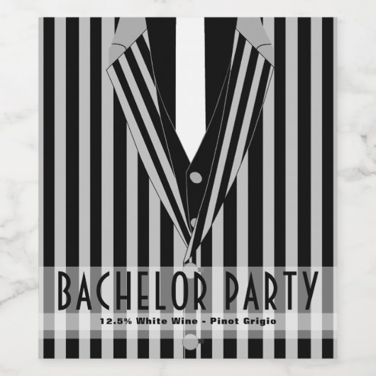 Mafia Anzug Bachelor Party Weinetikett (Einzelnes Label)