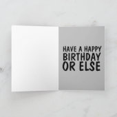 MAFIA BIRTHDAY FUNNY GANGSTER CARD KARTE (Innenseite)