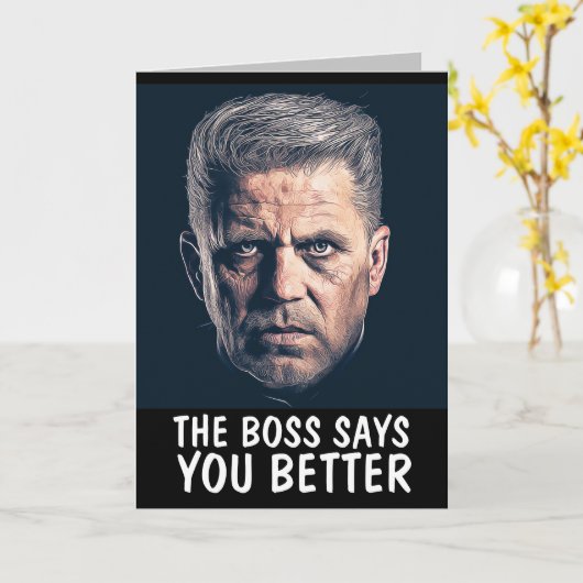 MAFIA "GET GUT BALD" FUNNY GANGSTER CARD KARTE (Gelbe Blume)