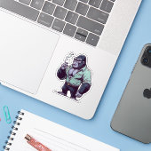 Mafia Gorilla, verrückte Tiere Aufkleber (Laptop mit iPhone)