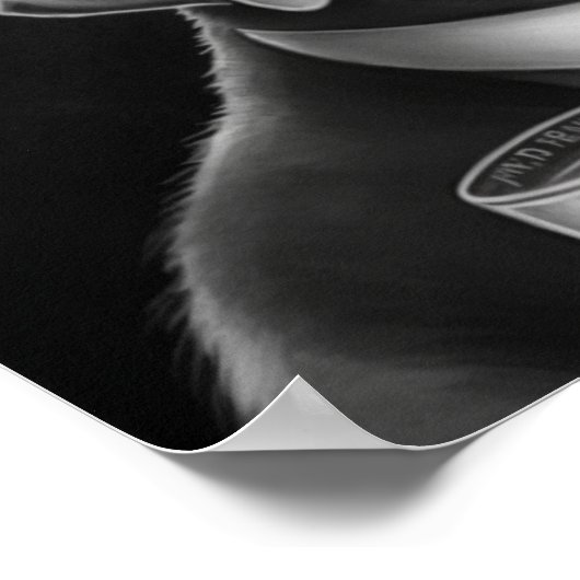 Mafia Hund in Graustufen mit Top Hat und Cigar Poster (Ecke)