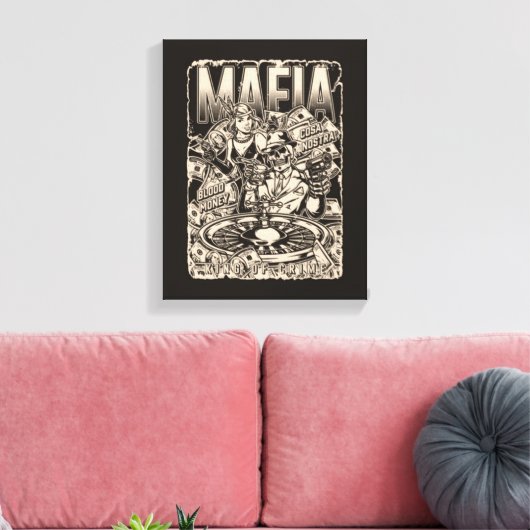 Mafia King of Crime Canvas Print Leinwanddruck (Insitu (Wohnzimmer))