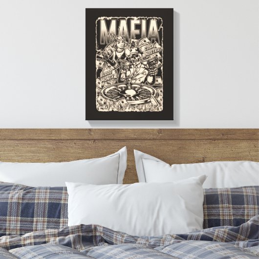 Mafia King of Crime Canvas Print Leinwanddruck (Insitu (Schlafzimmer))