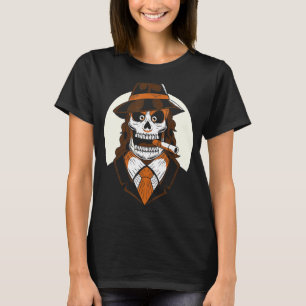 Mafia Skull Tag des Todes mexikanischen Halloween  T-Shirt