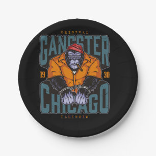 mafia-Vintag-bunt-Design Pappteller