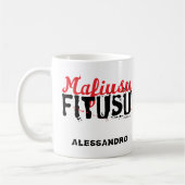 Mafiusu Fitusu Funny Sicilian Sprichwort Kaffeetasse (Links)