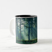 mag der Wald mit Ihnen sein Zweifarbige Tasse (Vorderseite Links)