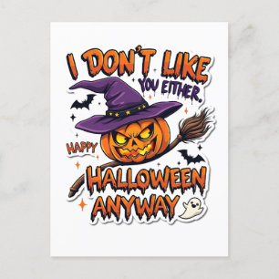 Mag Ihnen auch nicht Frohes Halloween sowieso  Ankündigungspostkarte