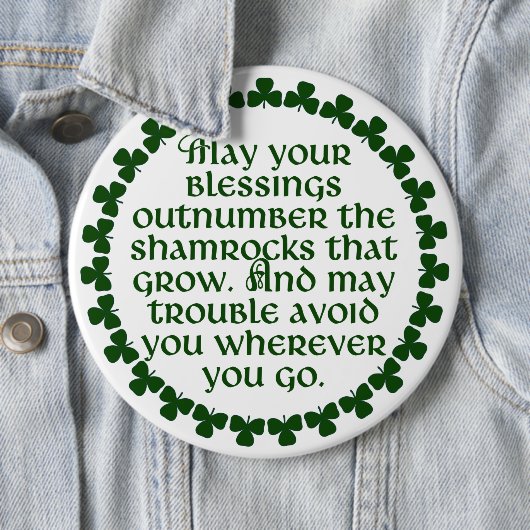 Mag Ihr Segen den Kleeblättern zahlenmäßig Button (Beispiel)