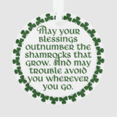 Mag Ihr Segen den Kleeblättern zahlenmäßig Ornament (Rückseite)