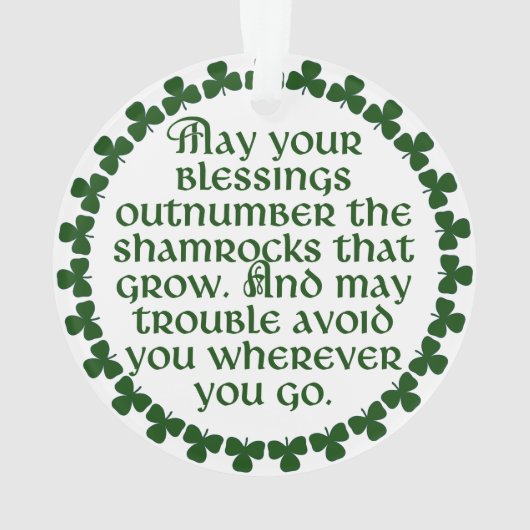 Mag Ihr Segen den Kleeblättern zahlenmäßig Ornament (Rückseite)