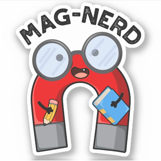 Mag-Nerd Funny Nerd Magnet Pun Aufkleber (Vorderseite)