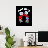 Mag-Nerd Funny Nerd Magnet Pun Dark BG Poster (Heimbüro)