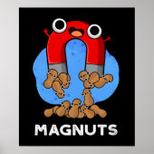Mag-Nüsse Funny Magnet Pun Dark BG Poster (Vorne)