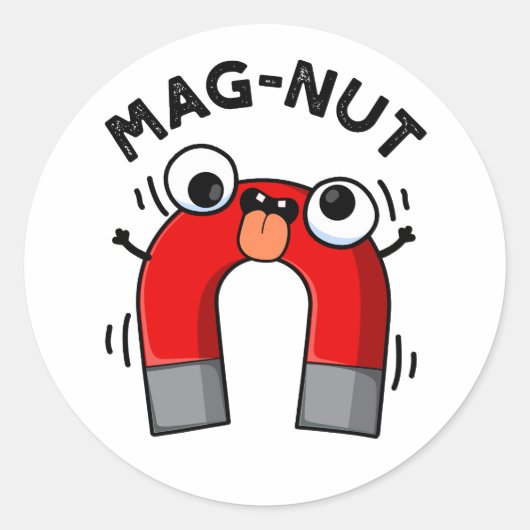 Mag-nut Funny Magnet Pun Runder Aufkleber (Vorderseite)