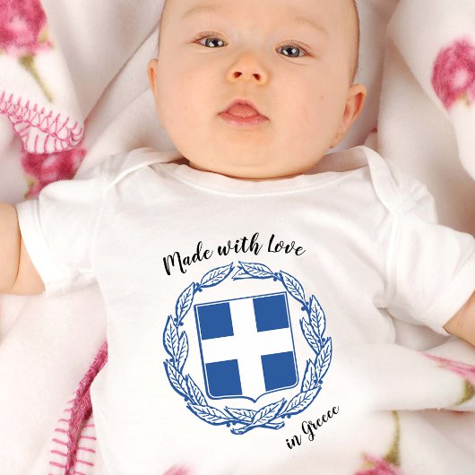 Mag with Liebe in Griechenland / griechische Fahne Baby Strampler
