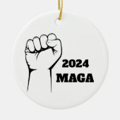 MAGA 2024 Dekor der Weihnachtsbaumschmuck Keramik Ornament (Vorne)