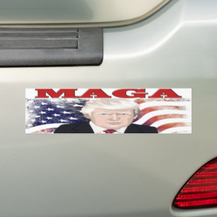 MAGA American Flag Trump roter Text Autoaufkleber