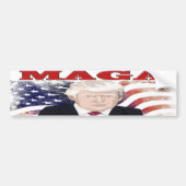 MAGA American Flag Trump roter Text Autoaufkleber (Vorne)