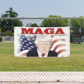 MAGA American Flag Trump roter Text Banner (Insitu)