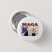 MAGA American Flag Trump roter Text Button (Vorne & Hinten)