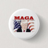MAGA American Flag Trump roter Text Button (Vorderseite)