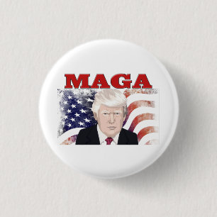 MAGA American Flag Trump roter Text Button
