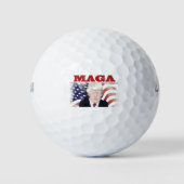 MAGA American Flag Trump roter Text Golf Balls Golfball (Vorderseite)