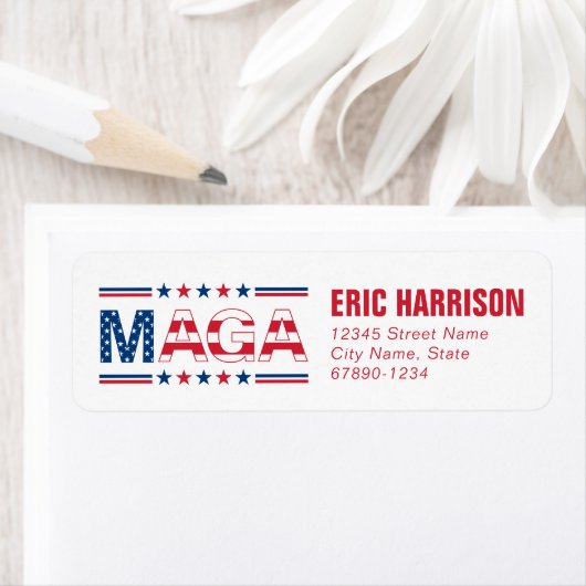 Maga American Rücksendeadressen-Aufklebers (Insitu)