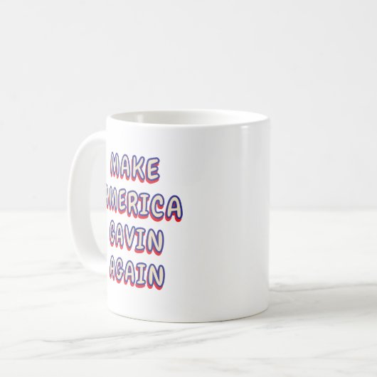 MAGA | Amerika wieder zum Vorbild nehmen | Newsom Kaffeetasse (Vorderseite Links)