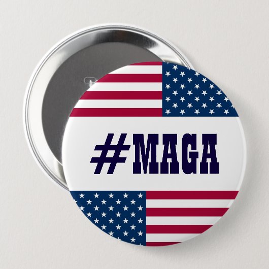 #MAGA-amerikanische Flagge Button (Vorne & Hinten)