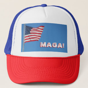 MAGA! Amerikanische Flagge Truckerkappe