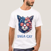 MAGA Cat Präsident Trump American Flag Patriotic T-Shirt (Vorderseite)