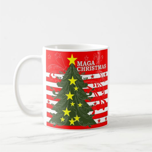 MAGA Christmas Patriotic Kaffeetasse (Links)
