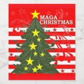 MAGA Christmas Patriotic Weinetikett (Einzelnes Label)