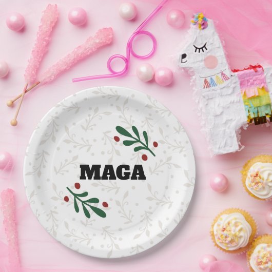 MAGA Christmas Round Trump Party Teller (Party)